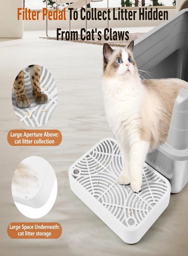 Bartuke Cat Litter Box Ramp, Litter Box Step Mat with Filter Function for Self-Cleaning Cat Litter Box, Easy to Clean, Cats Pedal Step Stool Ideal for Kitten & Elderly Cats (White) - Image 3