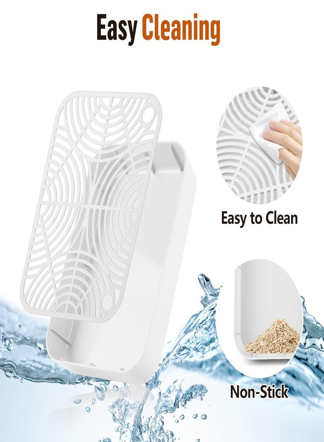 Bartuke Cat Litter Box Ramp, Litter Box Step Mat with Filter Function for Self-Cleaning Cat Litter Box, Easy to Clean, Cats Pedal Step Stool Ideal for Kitten & Elderly Cats (White) - Image 5