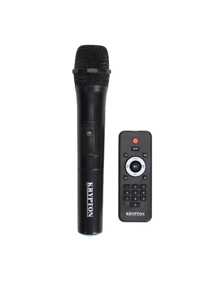 Krypton Portable Rechargeable Professional Speaker KNMS6220 – 50000W PMPO, Bluetooth & TWS, USB/TF/FM, Wireless Microphone, Remote Control, LED Disco Lights, Party Speaker for Indoor & Outdoor Use – Black - Image 2