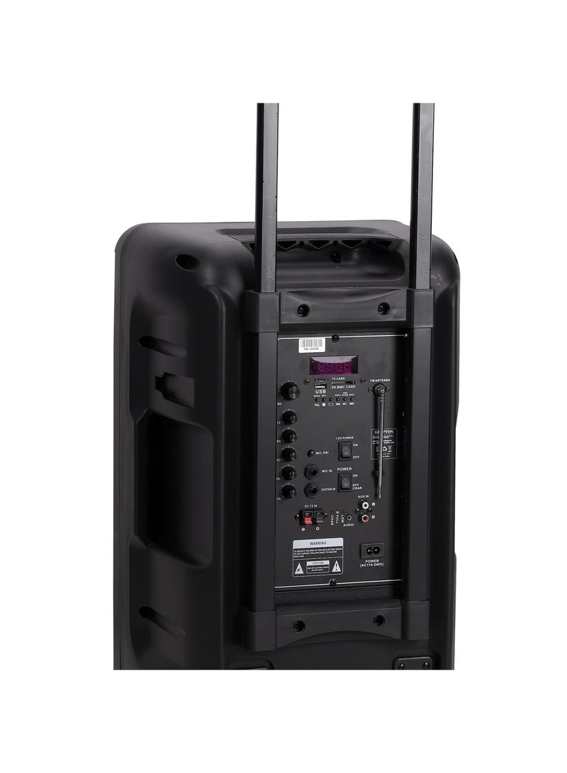 Krypton Portable Rechargeable Professional Speaker KNMS6220 – 50000W PMPO, Bluetooth & TWS, USB/TF/FM, Wireless Microphone, Remote Control, LED Disco Lights, Party Speaker for Indoor & Outdoor Use – Black - Image 3