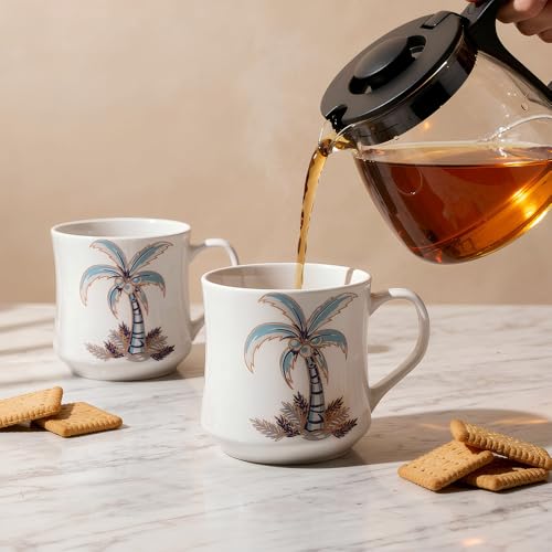 UPC U.P.C. Ceramic Tea Cups Set of 6| Microwave & Dishwasher Safe Cup Set of 6 for Tea & Coffee | Premium Coffee Mugs Set of 6 | Stylish Cups & Mugs for Home & Office with Bone-Ash Free-150ml. - Image 2