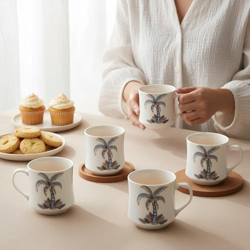 UPC U.P.C. Ceramic Tea Cups Set of 6| Microwave & Dishwasher Safe Cup Set of 6 for Tea & Coffee | Premium Coffee Mugs Set of 6 | Stylish Cups & Mugs for Home & Office with Bone-Ash Free-150ml. - Image 5