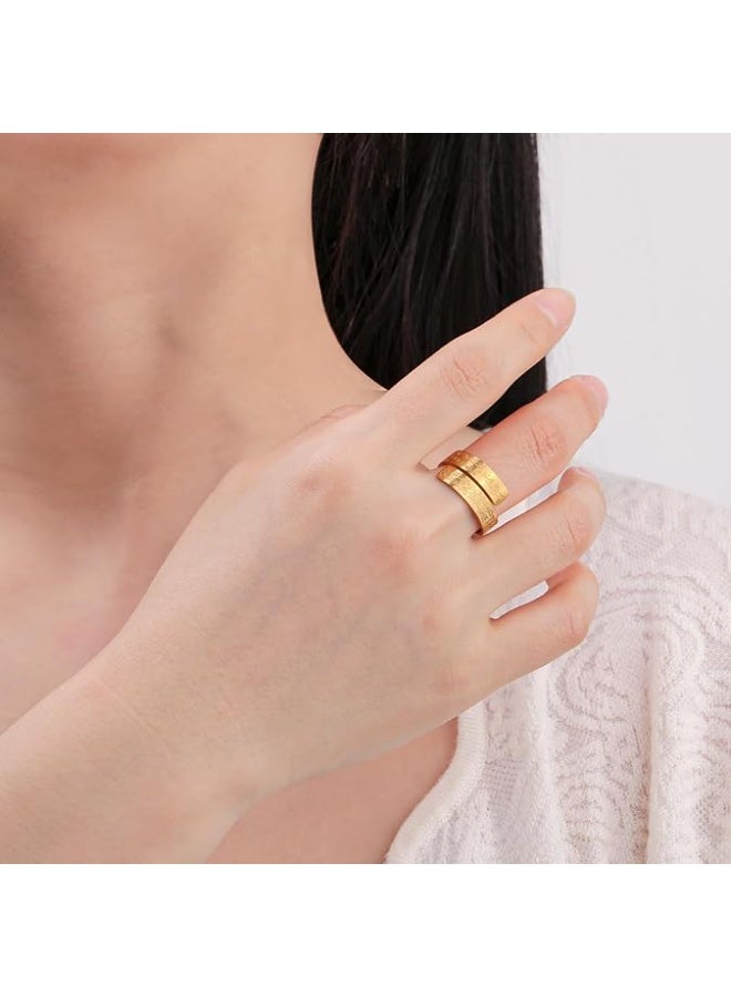 aeen Adjustable Islamic Ayatul Kursi Ring for Men & Women | Arabic Calligraphy Openable Quran Ring | Muslim Allah Jewelry Gift for Eid & Ramadan - Image 2
