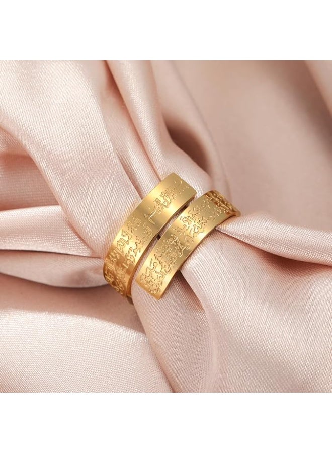 aeen Adjustable Islamic Ayatul Kursi Ring for Men & Women | Arabic Calligraphy Openable Quran Ring | Muslim Allah Jewelry Gift for Eid & Ramadan - Image 3