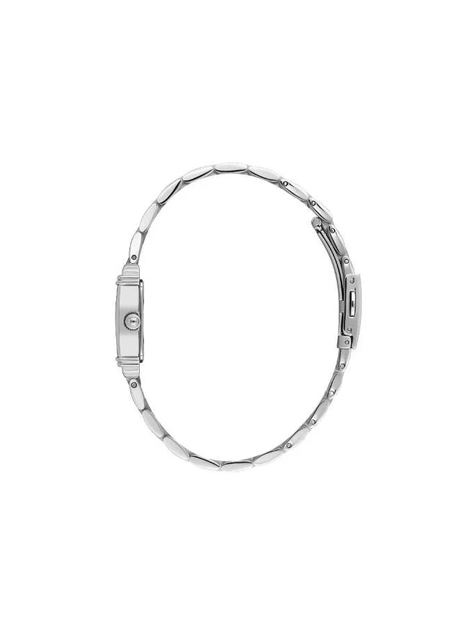 DANIEL KLEIN Women's Stainless Steel Silver Alloy Case Analog Silver Square Emboss Dial Japanese Quartz Premium 30 Meters Water Resistant