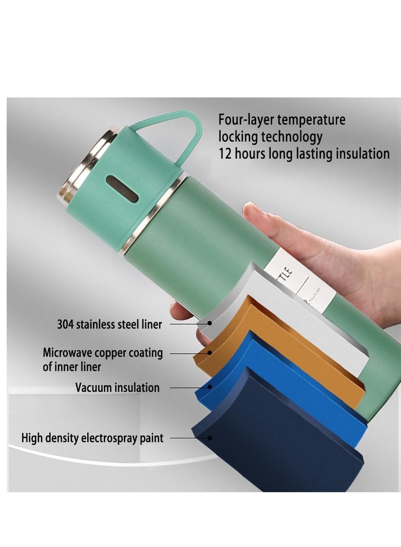 ELTRAZONE stainless steel thermos flask set gift box commercial gift vacuum insulated bottle hot drink water bottle cold drink water bottle.（green） - Image 3