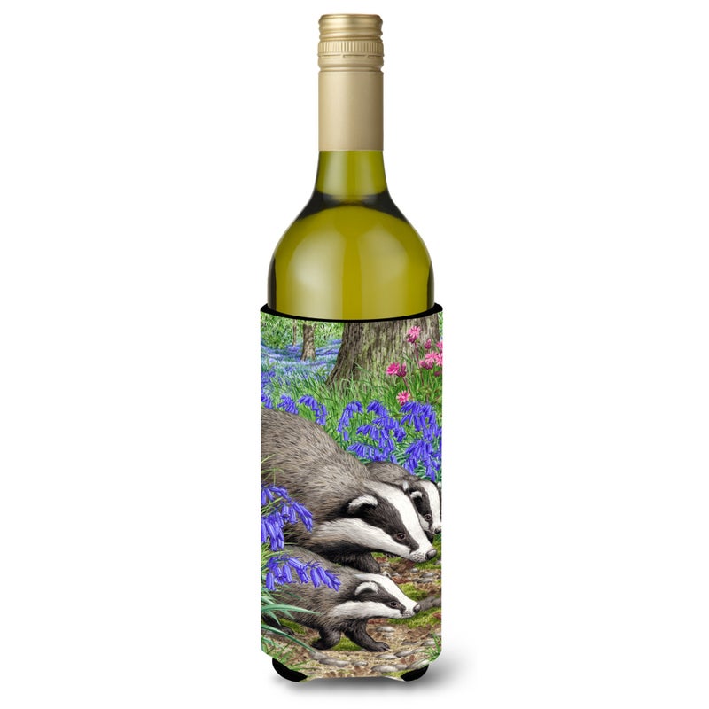 ""Caroline's Treasures Badgers Wine Bottle Koozie Hugger  750 ml  Multicolor""
