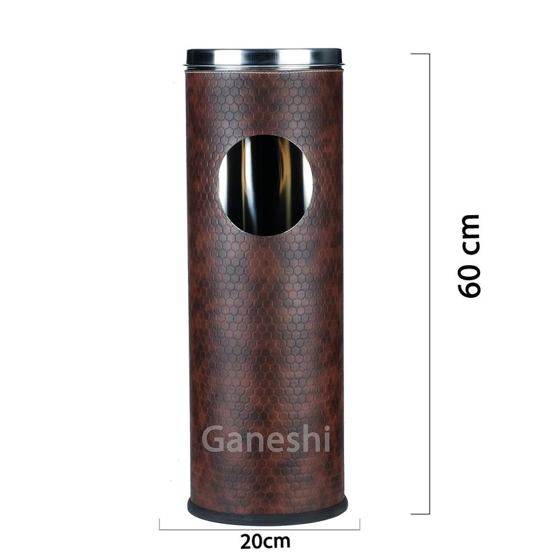 Ganeshi Ganeshi Stainless Steel Leather Coating Ash Can Dustbin for Office and Home20Liter  - Image 2