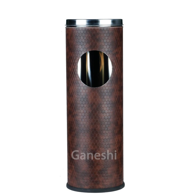 Ganeshi Ganeshi Stainless Steel Leather Coating Ash Can Dustbin for Office and Home20Liter  - Image 1