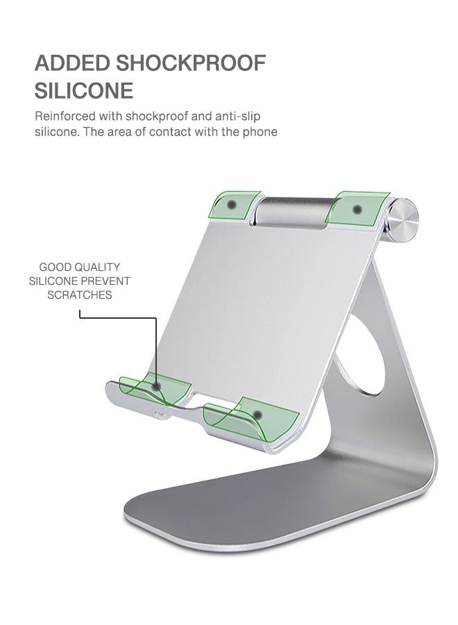 Adjustable Tablet Stand, Aluminum Phone Stand with Non-Slip Silicone, Portable Phone Holder, Ideal for Watching Videos & Video Calls - Image 4