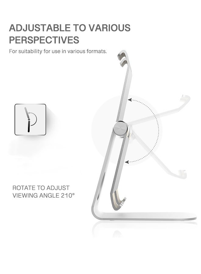 Adjustable Tablet Stand, Aluminum Phone Stand with Non-Slip Silicone, Portable Phone Holder, Ideal for Watching Videos & Video Calls - Image 2
