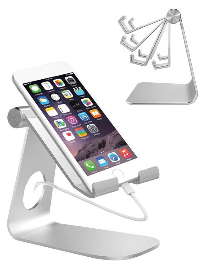 Adjustable Tablet Stand, Aluminum Phone Stand with Non-Slip Silicone, Portable Phone Holder, Ideal for Watching Videos & Video Calls - Image 1