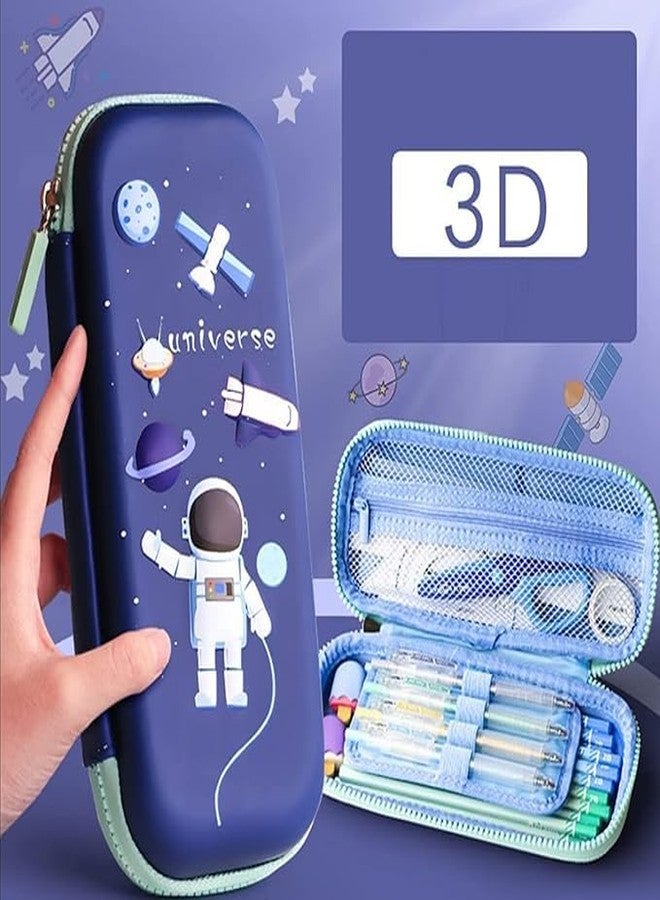 YBN 3D EVA Space Pencil Case for Kids, New Kids Designer Pencil Pouch for Kid - 3D Cover Large Capacity Pencil Case Compartments, School Pouch for Boys Girls (Space) - Image 3