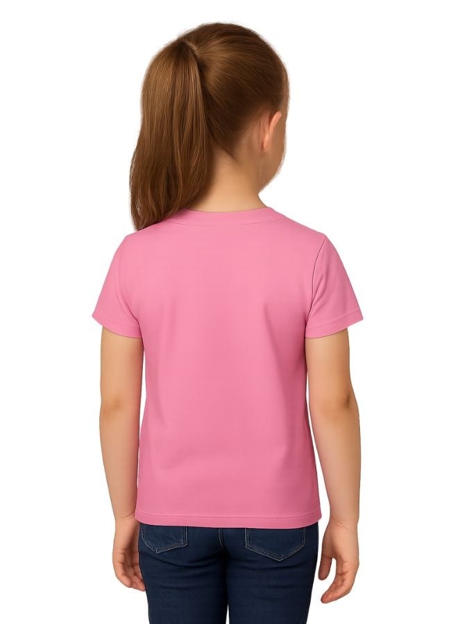 PRINTSHOP4ME Eid Al-Adha Girls T-Shirt | Pink Cotton Tee With Cute Sheep Design|Round Neck Short Sleeve Comfortable Wear For Kids’ Festive Celebrations  - Image 4