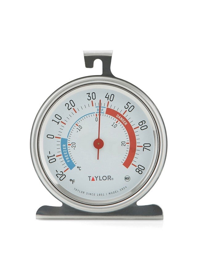 Taylor 5924 Large Dial Kitchen Refrigerator and Freezer Kitchen Analog Thermometer, 3 Inch Dial,Silver, 1 Count (Pack of 1) - Image 1