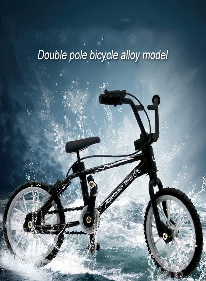 Pxiryanlow Black 1/18 Diecast Bike Action Figure Toy,Mini Finger Mountain Bike Bicycle Art Crafts Desktop Decor Finger Bikes - Image 4