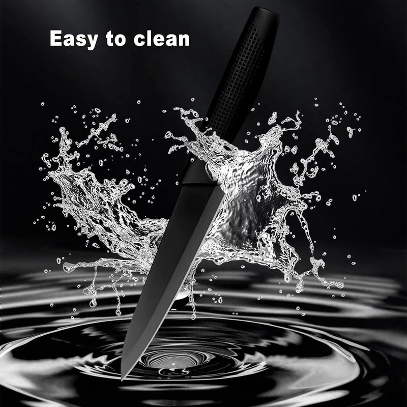 Potency 5Inch Paring 65Inch Meat Cleaver Knife Set Peeling Knife Stainless Steel Knife PP Plastic Handle Fruit Vegetable Herbs And Meats Knife Full Tang Razor Sharp BlackPack Of 2 - Image 4