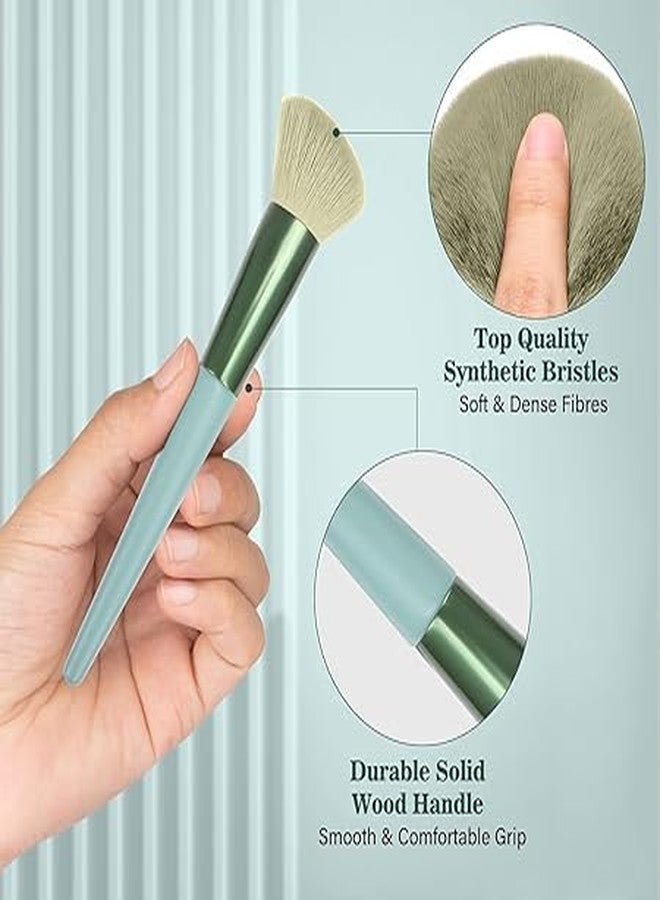 SUNISA Foundation Makeup Brushes 13PCS Makeup Brush Set Premium Synthetic Foundation Brush Blending Face Powder Blush Concealers Eyeshadow Brush Make up Brushes Set Carry Bag with 4PCS Beauty Blender set pack - Image 4