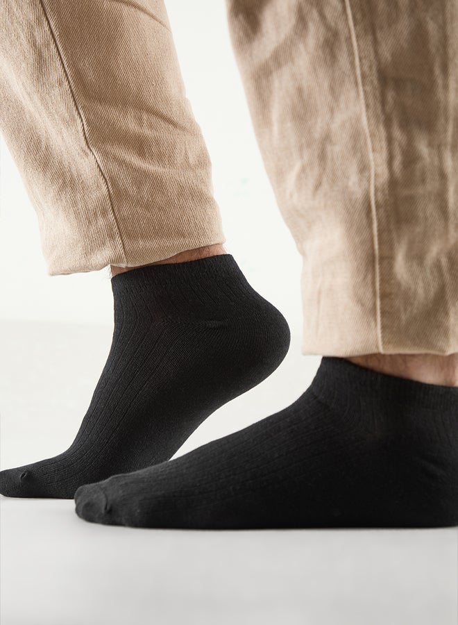 trendyol Black Unisex 8-Piece Cotton Booties Socks - Image 4