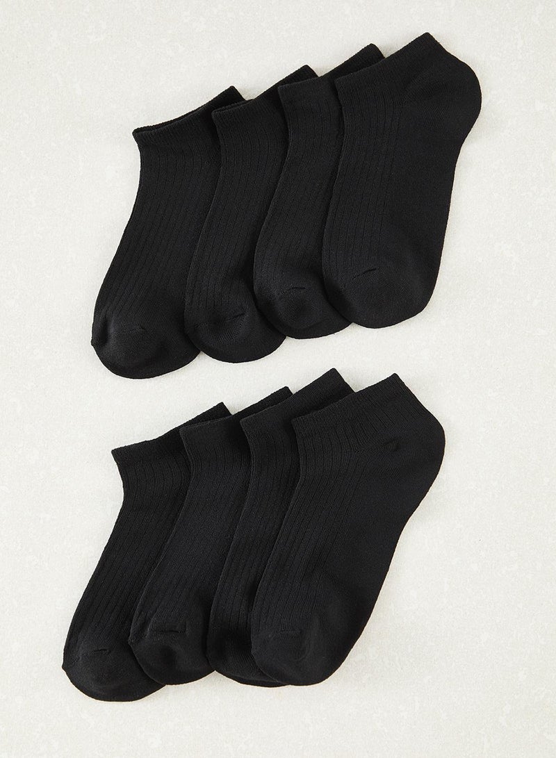 trendyol Black Unisex 8-Piece Cotton Booties Socks - Image 2