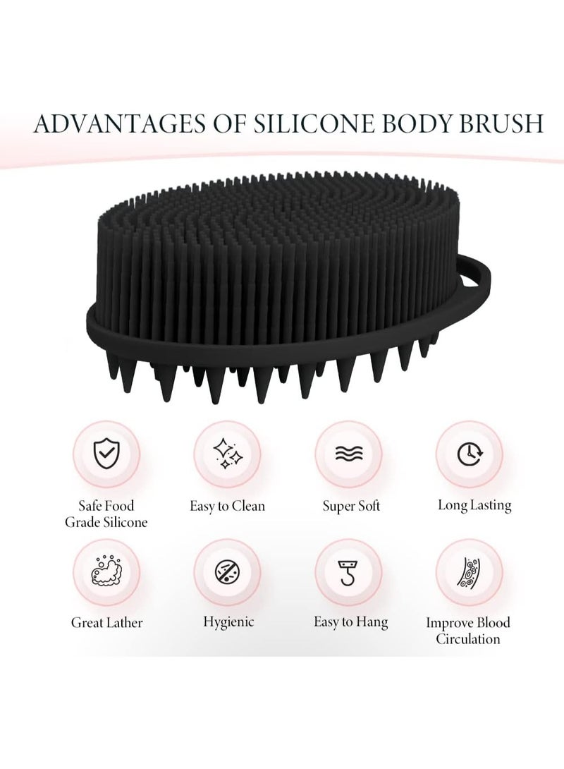 Veluora 2-in-1 Silicone Body Scrubber Bath Brush Pack of 2 - Image 2