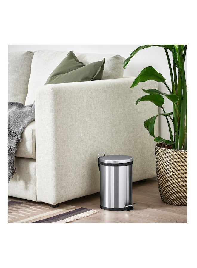Turkish Stainless Steel Swing Lid Waste Bin with Foot Pedal and Plastic Inner for Easy Cleaning 5L - Image 5