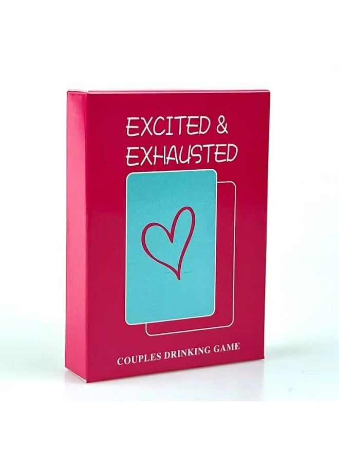 Full English Version Excited & Exhausted Couple Lover Drinking English Table Game Card-Color:Drink In Love Black  - Image 2