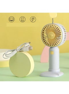 Thoraya Mini Handheld Fan Portable USB Rechargeable Battery Powered Fan with Removable Base for Home Office Bedroom and Outdoor Travel Grey  - Image 5