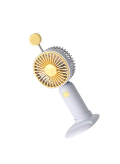 Thoraya Mini Handheld Fan Portable USB Rechargeable Battery Powered Fan with Removable Base for Home Office Bedroom and Outdoor Travel Grey  - Image 1