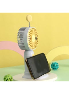 Thoraya Mini Handheld Fan Portable USB Rechargeable Battery Powered Fan with Removable Base for Home Office Bedroom and Outdoor Travel Grey  - Image 4