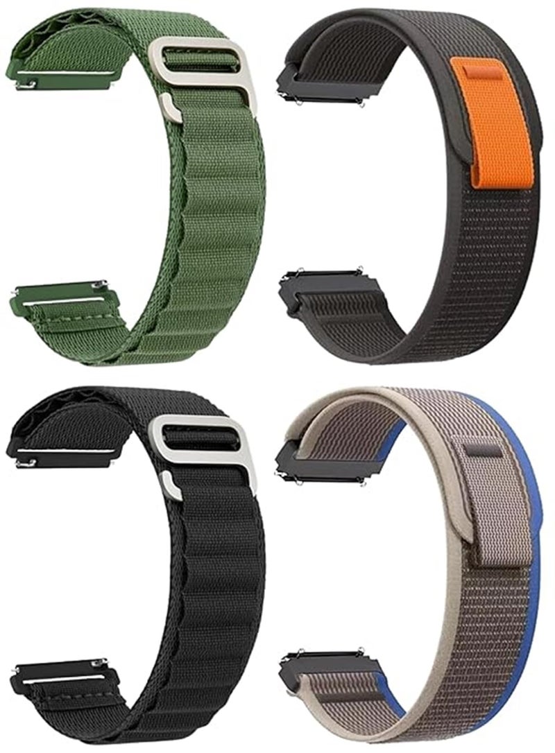 PEFKO PKFW01 22mm Smart Watch Straps/Bands/Loop [ Combo Pack Of 4 ] (GREEN/BLACK/BLACK/BLUE) - Image 1