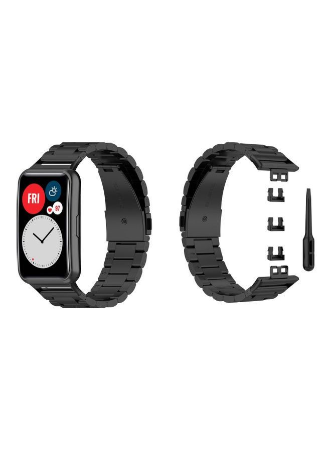 vesus Stainless Steel Replacement Band For Huawei Watch Fit Black