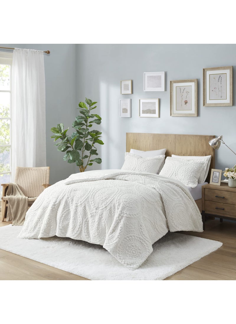 madison park Madison Park Ultra Soft Luxury Premium Plush Comforter Mini Modern All Season Down Alternative Bedding Set with Matching Sham King Ivory 