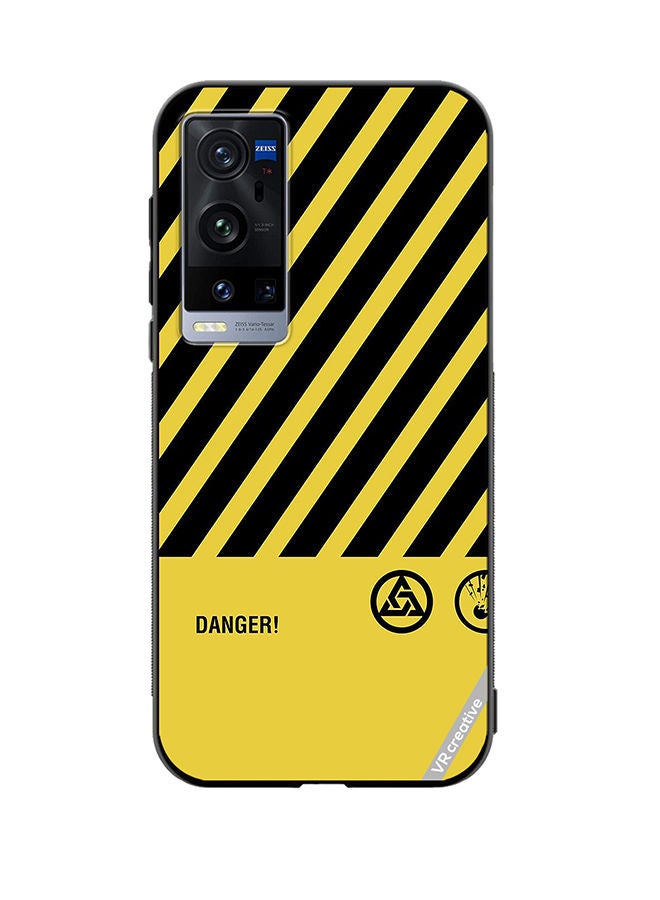 VR CREATIVE Protective Case Cover For Vivo X60 Pro Plus Danger Sign Design Multicolour - Image 1