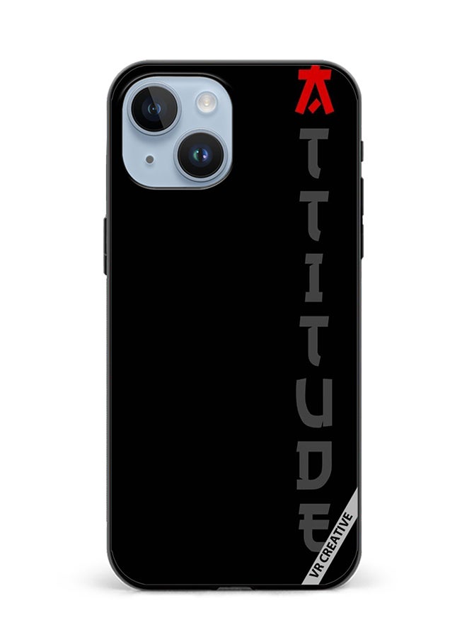 VR CREATIVE Protective Case Cover For Apple iPhone 15 Plus Black With Text Design Multicolour - Image 1
