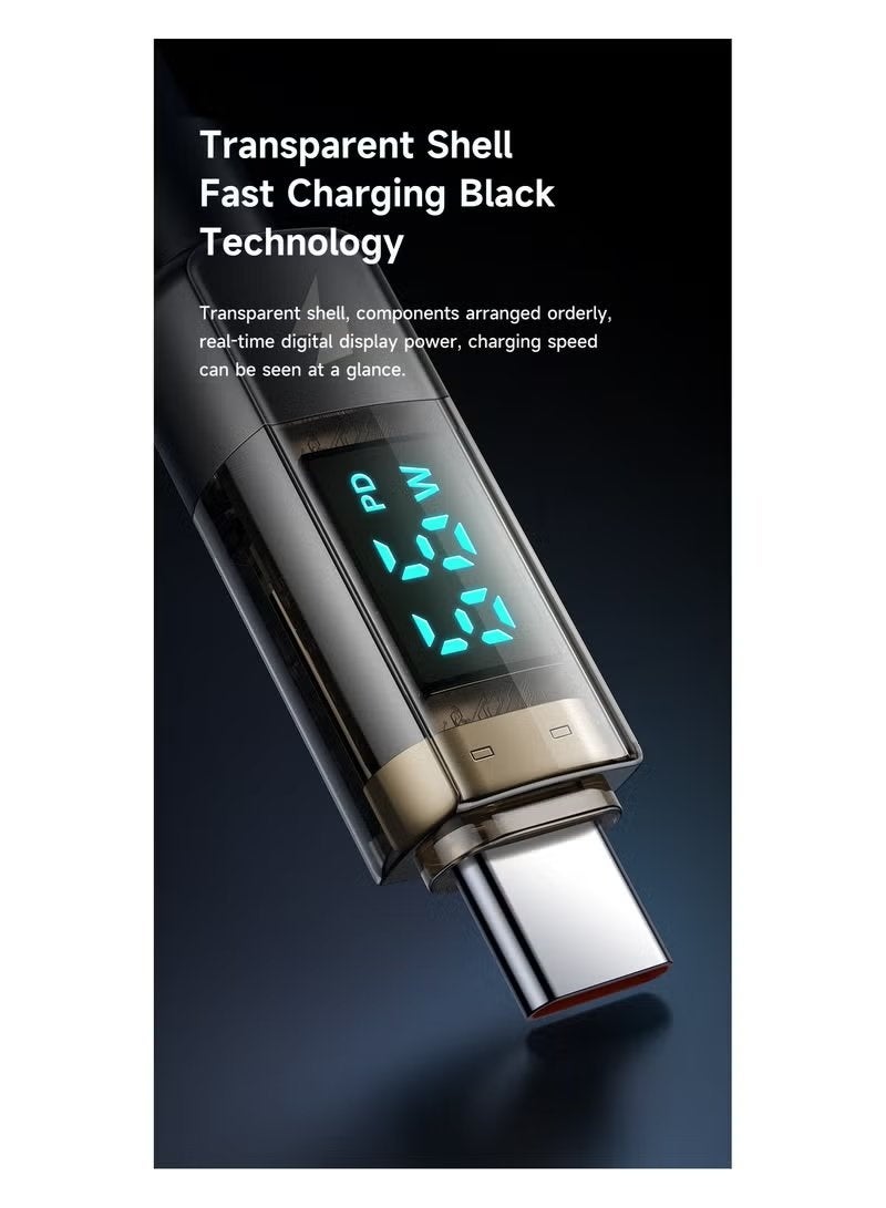 Mcdodo Type-C to Type-C Fast Charging Cable 100W PD with Digital Display, 1.2m USB-C Cable, Power Monitoring Screen, Smart Auto Power Off, Durable High Speed Data Sync Charging Cable - Image 2