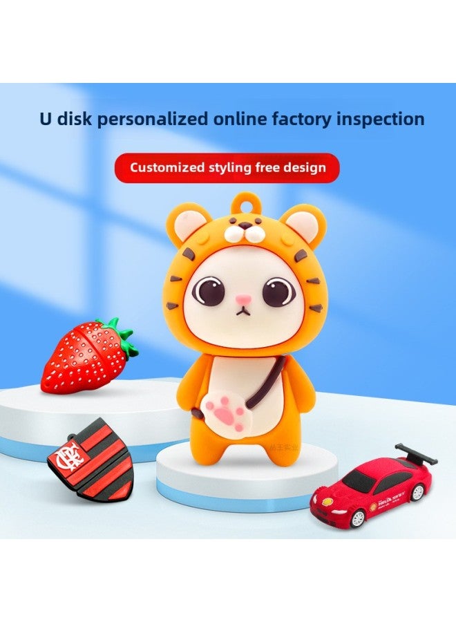 Creative Cartoon USB Flash Drive Custom Three-dimensional Cute Doll Gift USB Flash Drive Custom 3d Mini Shaped PVC Soft Rubber USB Flash Drive-Color:Cute Doll Gift U Disk-Capacity:64GB - Image 1