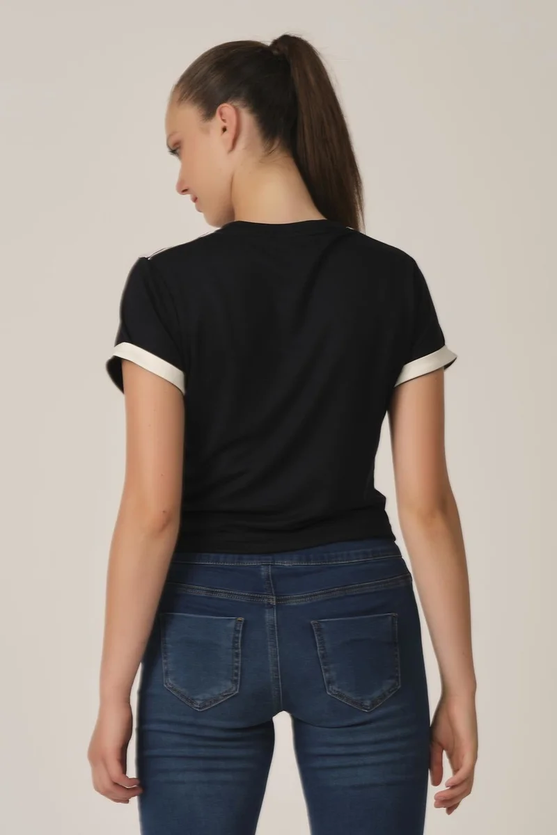 الكسندرجاردي Alexandergardı Striped Crop T-Shirt (B21-32600)