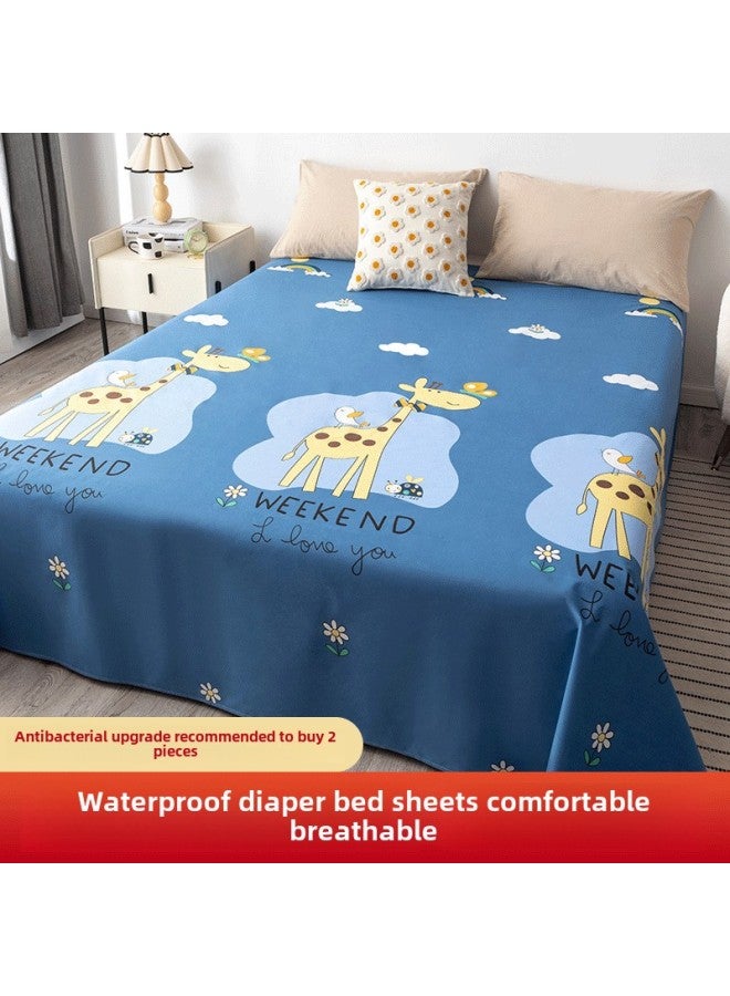 Waterproof Bed Sheet Cat Urine Hair Bed Cover Urine-Resistant Baby List Machine Washable Urine-Proof Cover Dog Rabbit Pet Cover Urine Pad-Color:Giraffe-[waterproof And Breathable For All Seasons]-Specifications:Single Bed Sheet-230x300cm [for Large Beds And Sofas]  - Image 1