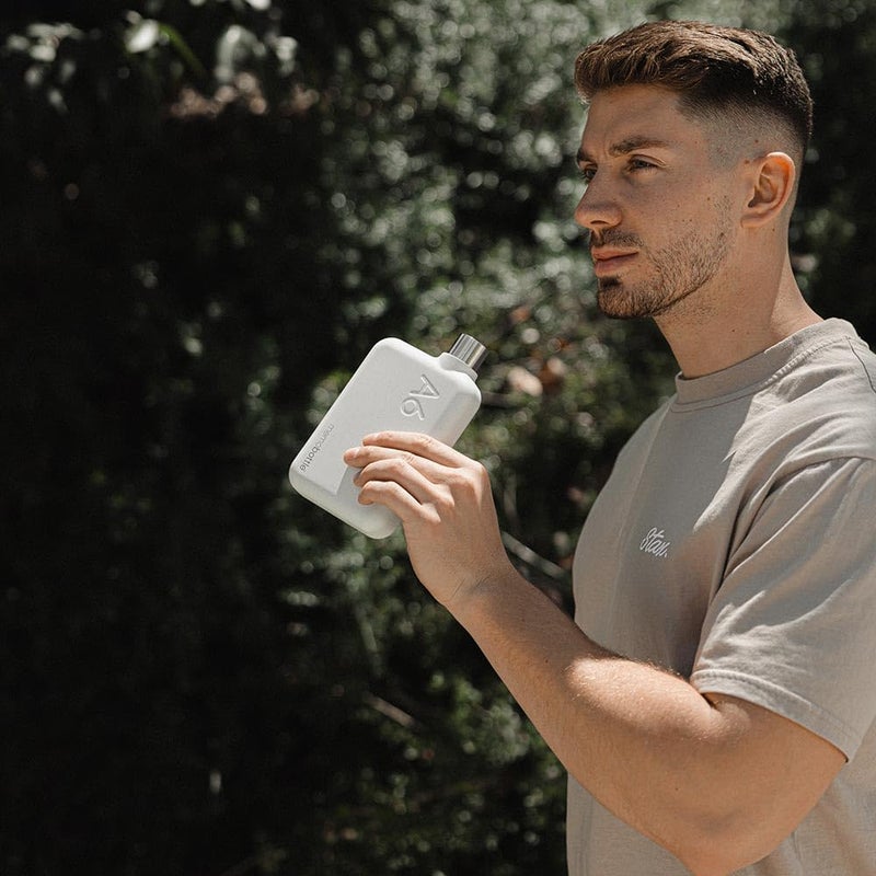 memobottle A7 Refined WHITE | 8 oz / 250 ml | Stainless Steel Water Bottle for Modern Living, Gym & On-The-Go - Image 2