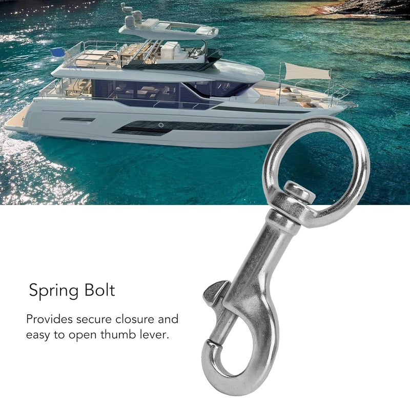 316 Stainless Steel Swivel Eye Bolt Snap Hook For Scuba Diving Fishing Boating - Image 3