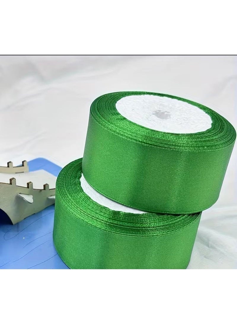 KRONFOL 3pcs , 2.54 cm 24 m (each one) Christmas Green Satin Ribbon  | Luxe -Like Ribbon for Tree Decor, Gift Wrapping & Festive DIY Bows - Image 3
