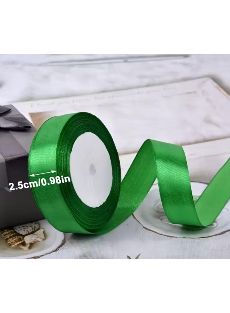 KRONFOL 3pcs , 2.54 cm 24 m (each one) Christmas Green Satin Ribbon  | Luxe -Like Ribbon for Tree Decor, Gift Wrapping & Festive DIY Bows - Image 5
