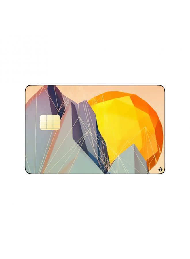 RKN PRINTED BANK CARD STICKER Aesthetic Geometric Mountain Drawing - Image 1