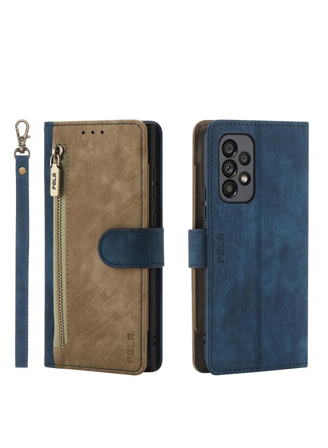The Bros Case For Samsung Galaxy A53 Dual-color Zipper Wallet RFID Leather Phone Case