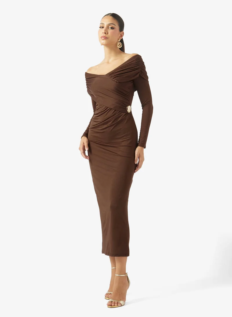 ايلا Off Shoulder Ruched Dress