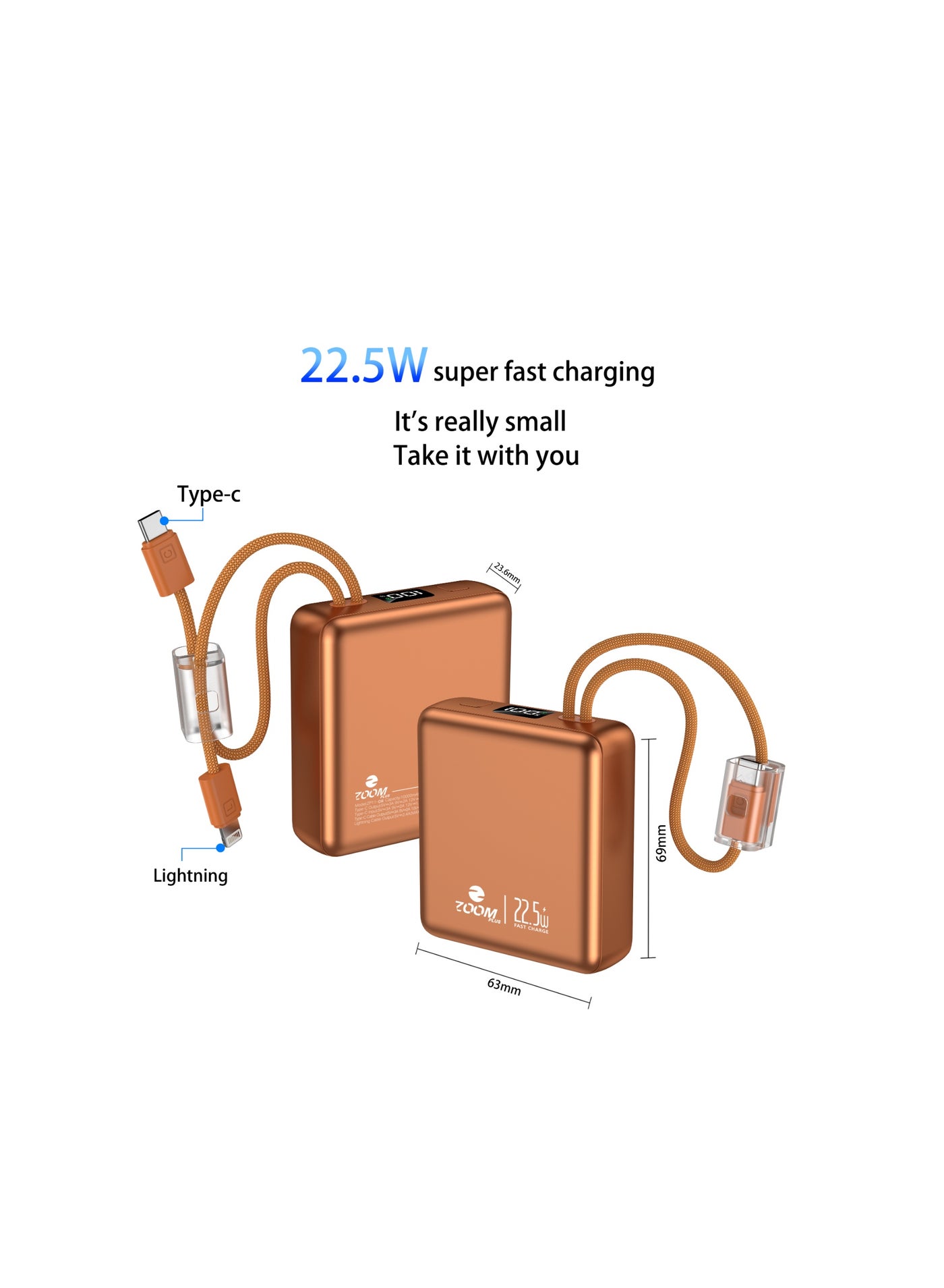 zoomplus Zoomplus ZP11b ultra-slim 22 Power Bank 22.5W