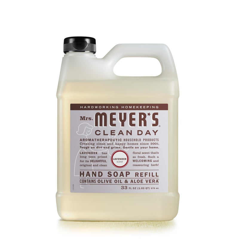 MRS. MEYER'S CLEAN DAY Liquid Hand Soap Refill, Cruelty Free and Biodegradable Formula, Lavender Scent, 33 Fl Oz (Pack of 1) - Image 1