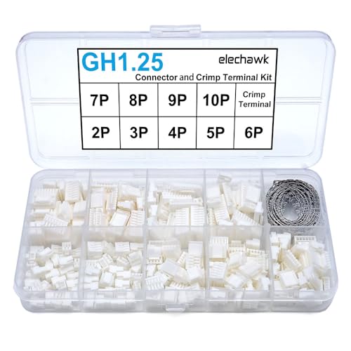 elechawk GH125 Connectors and Crimp Terminal kit Compatible with JST GH Connectors Plugs 125mm Pitch for Pixhawk Cube 6C 6X Pixhawk4 Drone Flight Controller - Image 1