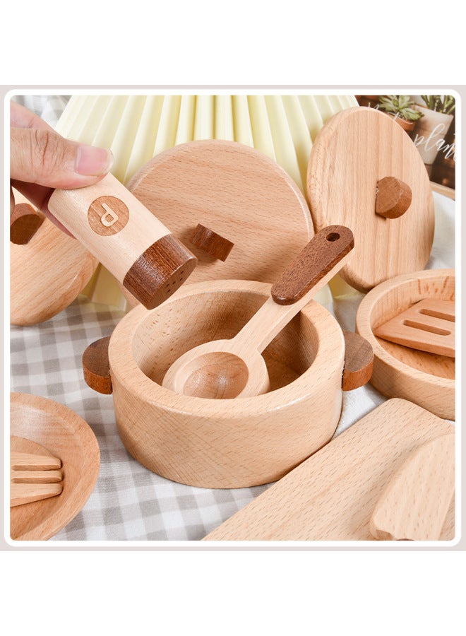 قطع الفواكه والخضروات الملونة للأطفال ومشاهدتها محاكاة اللعب داخل العائلة أدوات طهي الفواكه والخضروات ألعاب خشبية معرفية - اللون: أدوات مطبخ ملونة - Image 4